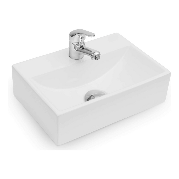 Lavabo mural ou à poser en céramique Kometmöbel 36,5 cm x 25,5 cm x 10,5 cm Blanc