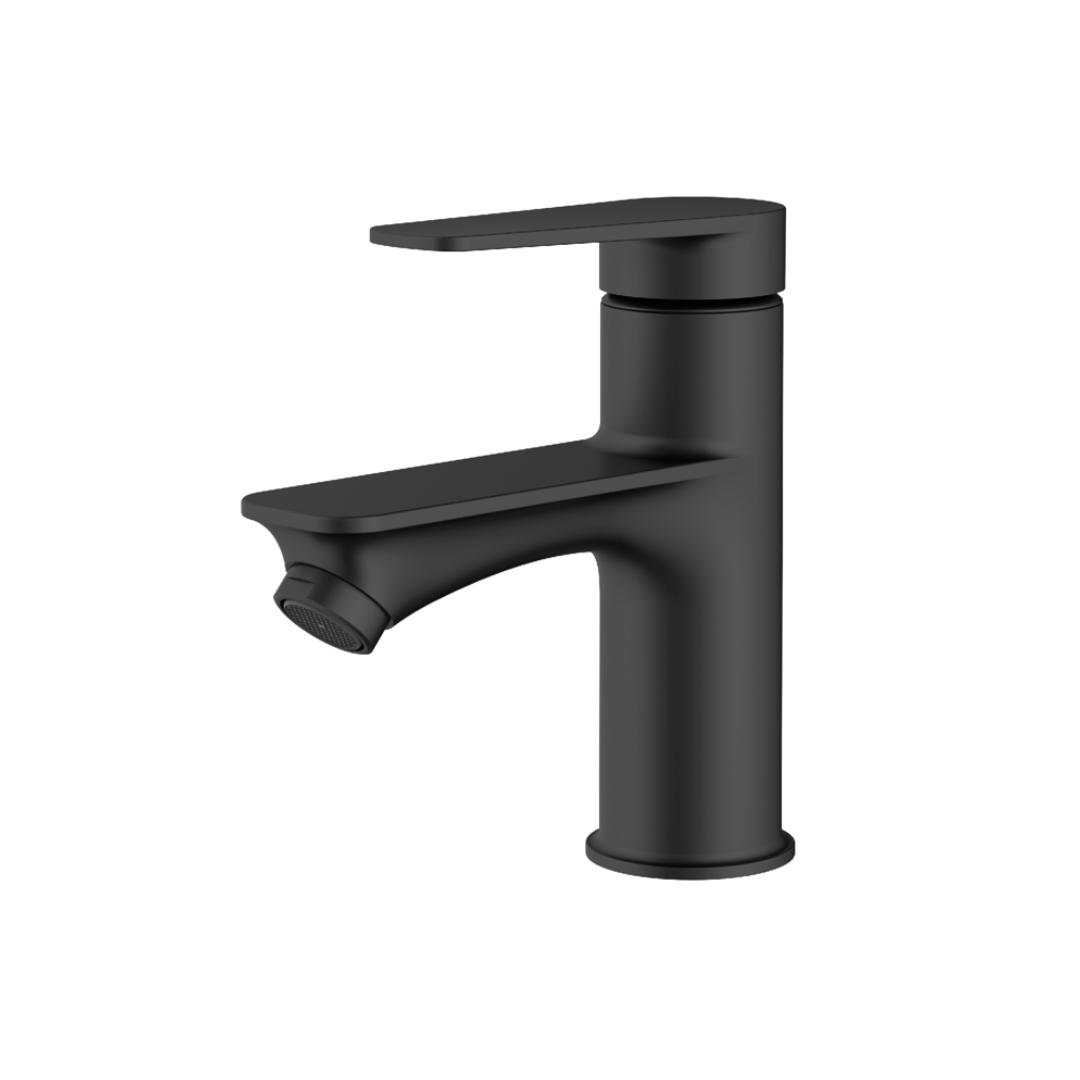 Robinet de lavabo noir, hauteur 15 cm 