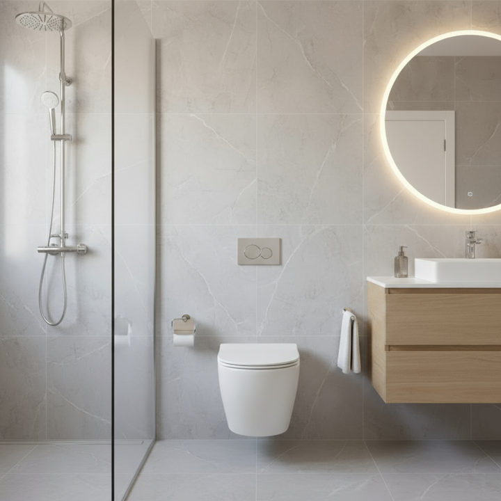 Toilettes suspendues avec chasse d'eau Tornado 360°, sans bride