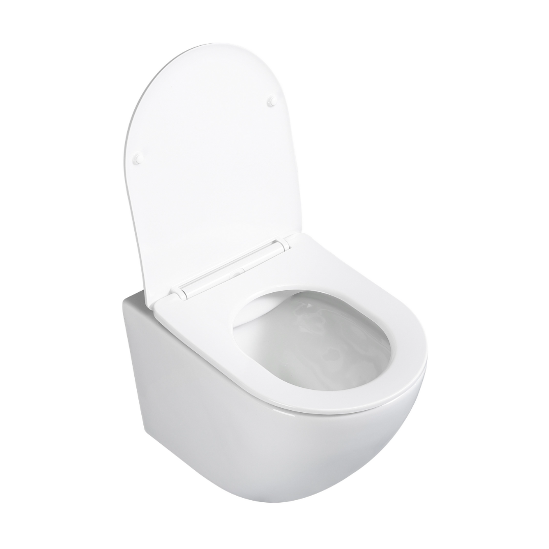 Toilettes suspendues avec chasse d'eau Tornado 360°, sans bride