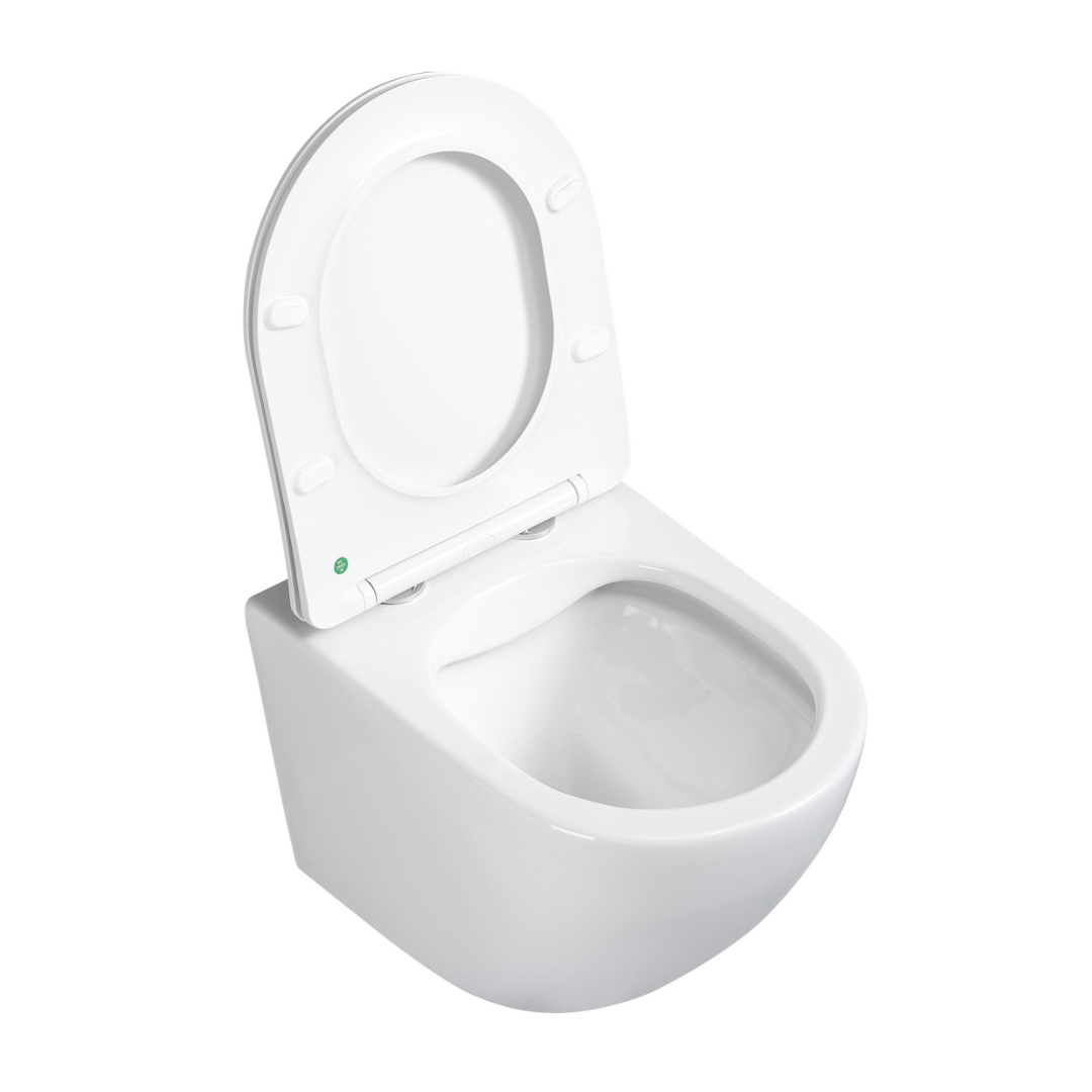 Toilettes suspendues avec chasse d'eau Tornado 360°, sans bride