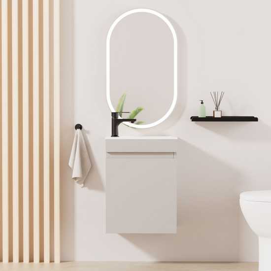 Ensemble lavabo WC invités MINO 40 cm cachemire