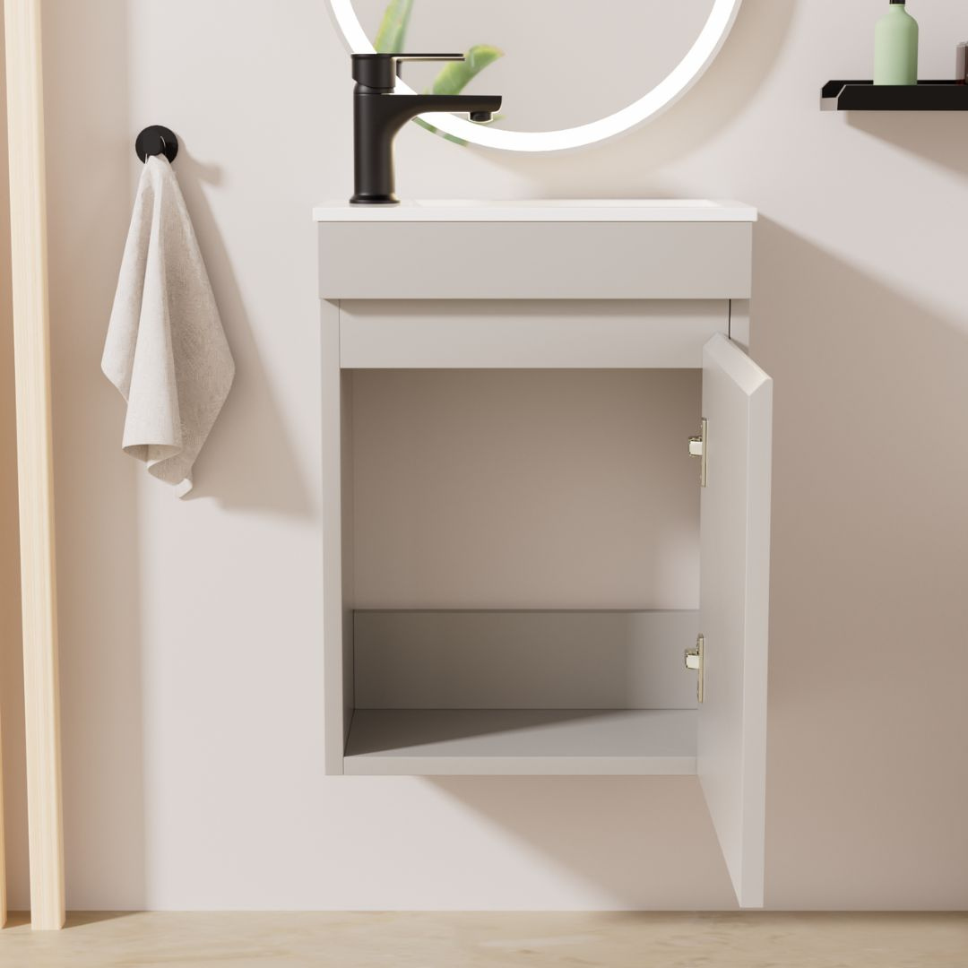 Ensemble lavabo WC invités MINO 40 cm cachemire