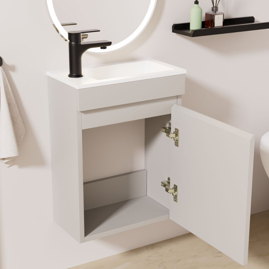 Ensemble lavabo WC invités MINO 40 cm cachemire