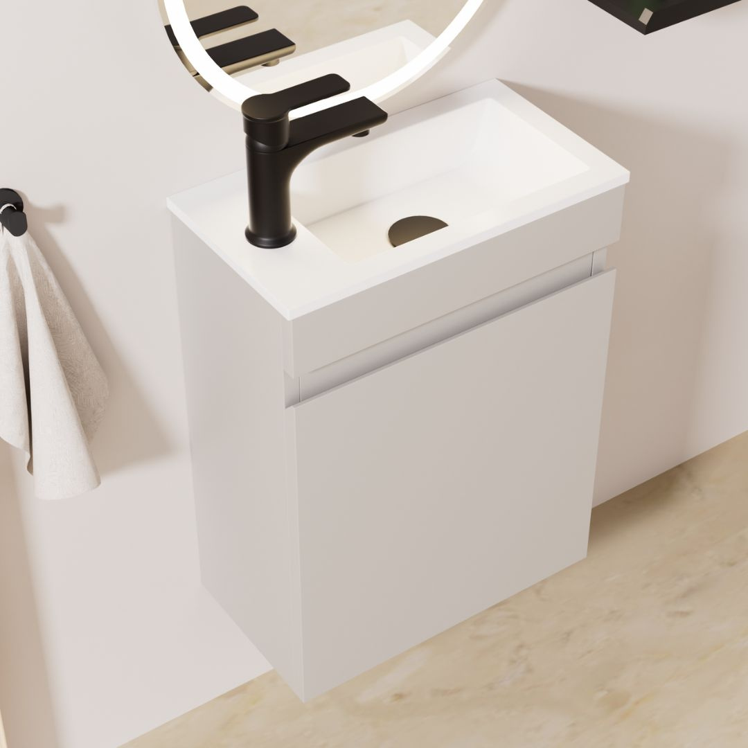 Ensemble lavabo WC invités MINO 40 cm cachemire