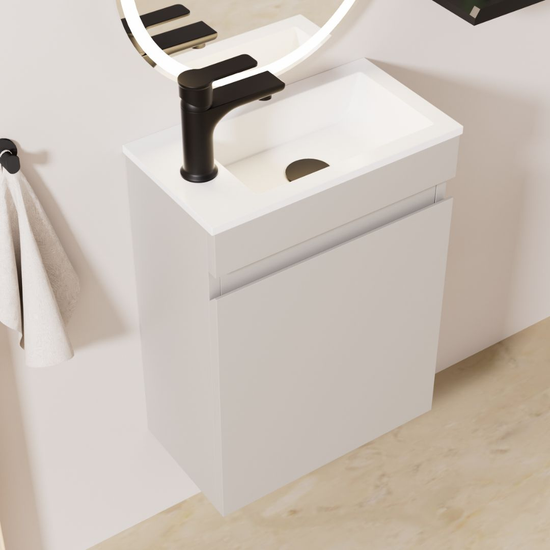 Ensemble lavabo WC invités MINO 40 cm cachemire
