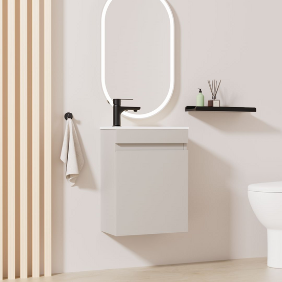 Ensemble lavabo WC invités MINO 40 cm cachemire