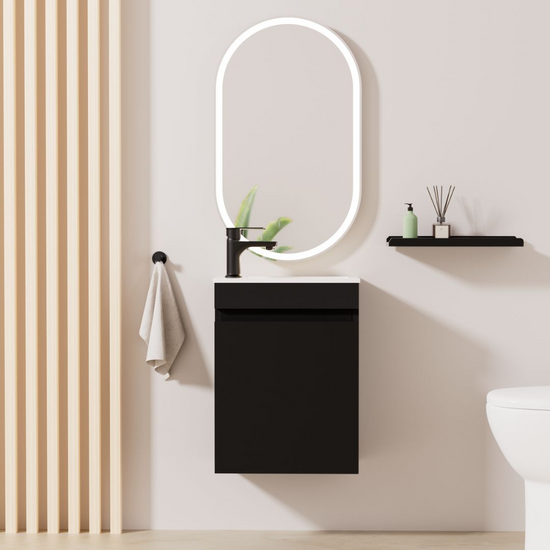 Ensemble lavabo WC invités MINO 40 cm noir
