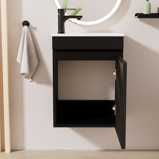 Ensemble lavabo WC invités MINO 40 cm noir