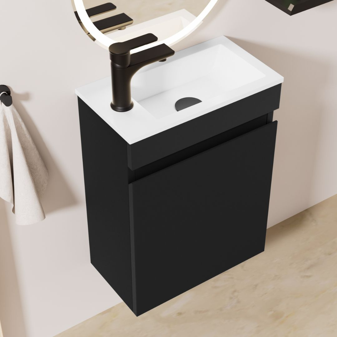 Ensemble lavabo WC invités MINO 40 cm noir