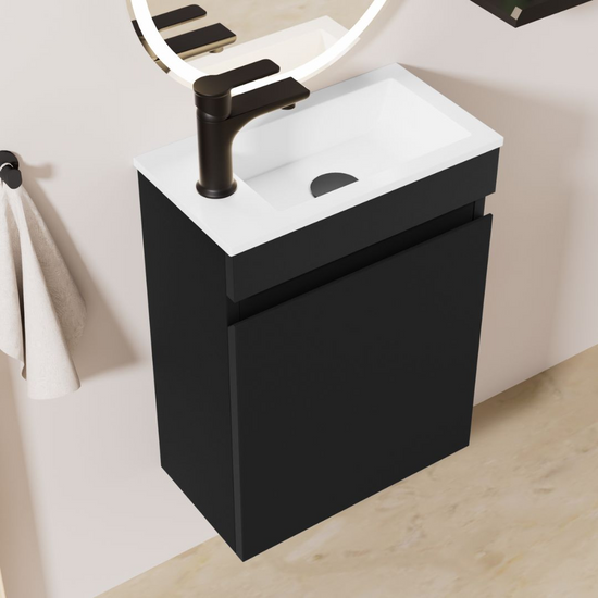 Ensemble lavabo WC invités MINO 40 cm noir
