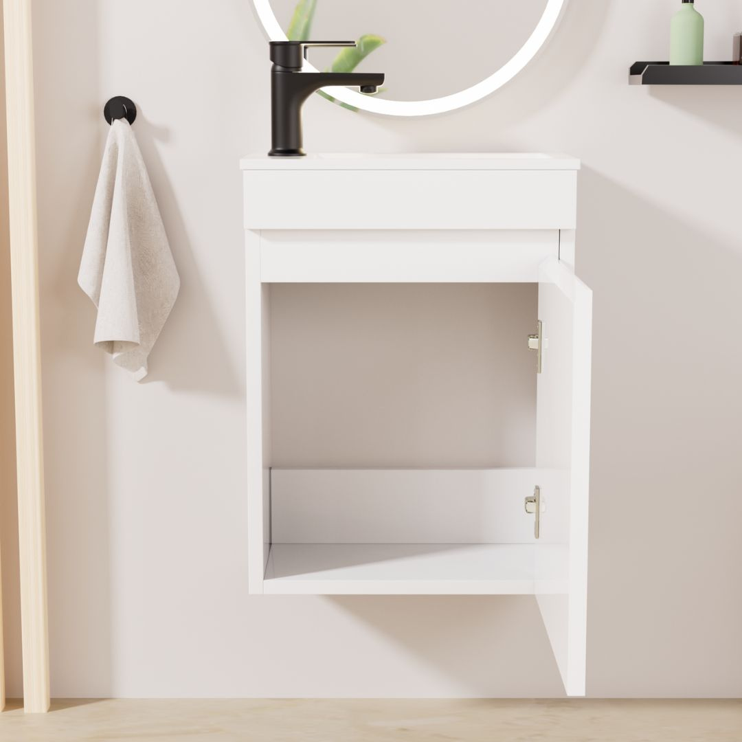Ensemble lavabo WC invités MINO 40 cm blanc brillant