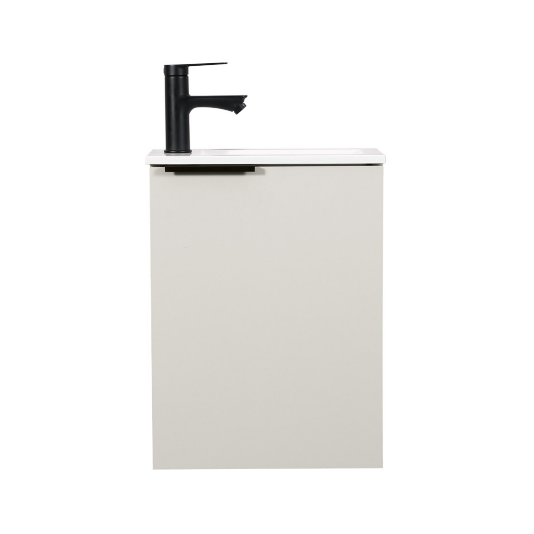 Ensemble lavabo WC invités MOLI 40 cm cachemire avec poignée