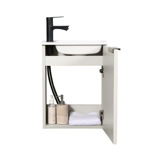 Ensemble lavabo WC invités MOLI 40 cm cachemire avec poignée