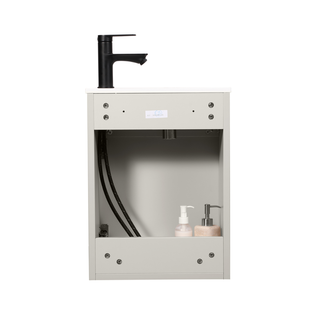 Ensemble lavabo WC invités MOLI 40 cm cachemire avec poignée