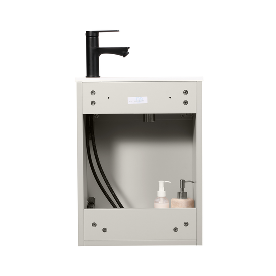 Ensemble lavabo WC invités MOLI 40 cm cachemire avec poignée