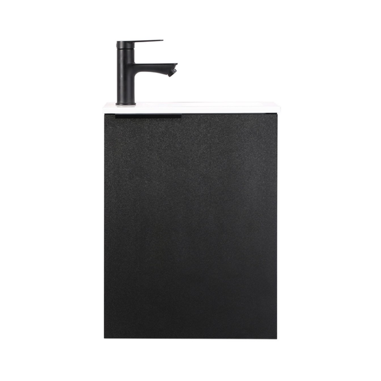 Ensemble lavabo WC invités MOLI 40 cm noir avec poignée