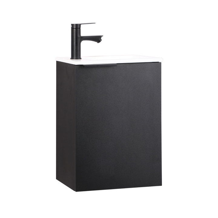 Ensemble lavabo WC invités MOLI 40 cm noir avec poignée