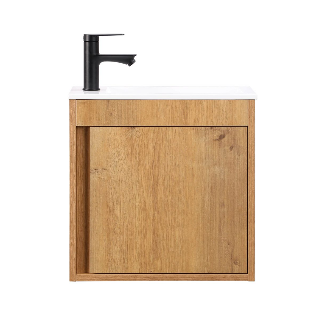 Ensemble lavabo WC invités NERO 50 cm chêne