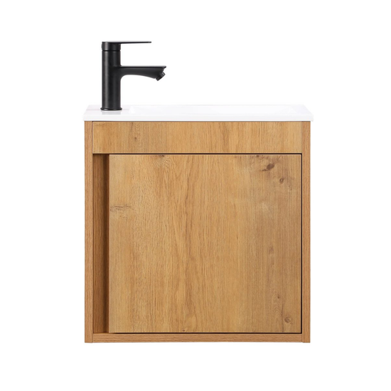 Ensemble lavabo WC invités NERO 50 cm chêne