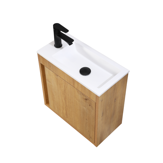 Ensemble lavabo WC invités NERO 50 cm chêne