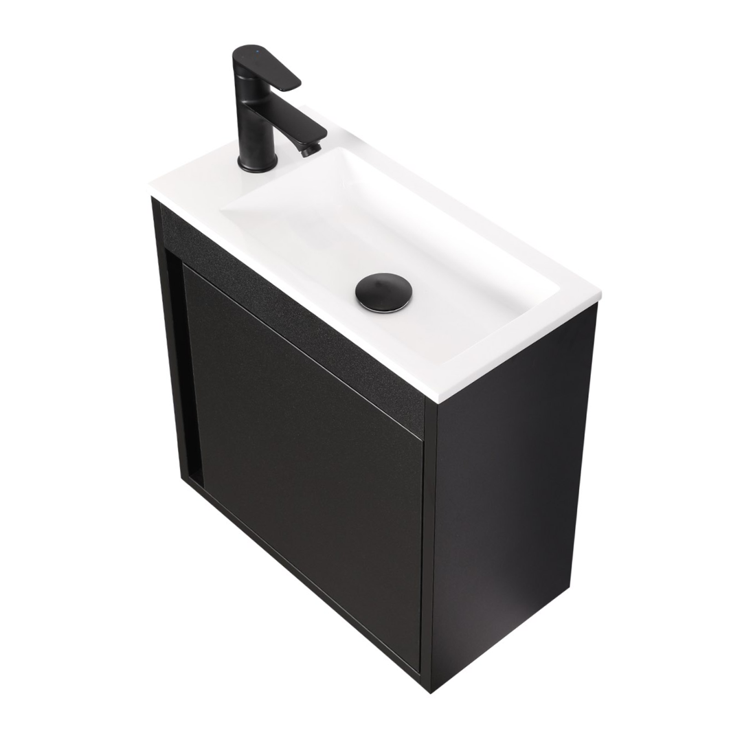 Ensemble lavabo WC invités NERO 50 cm noir