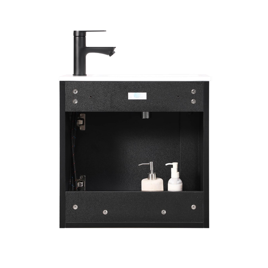 Ensemble lavabo WC invités NERO 50 cm noir
