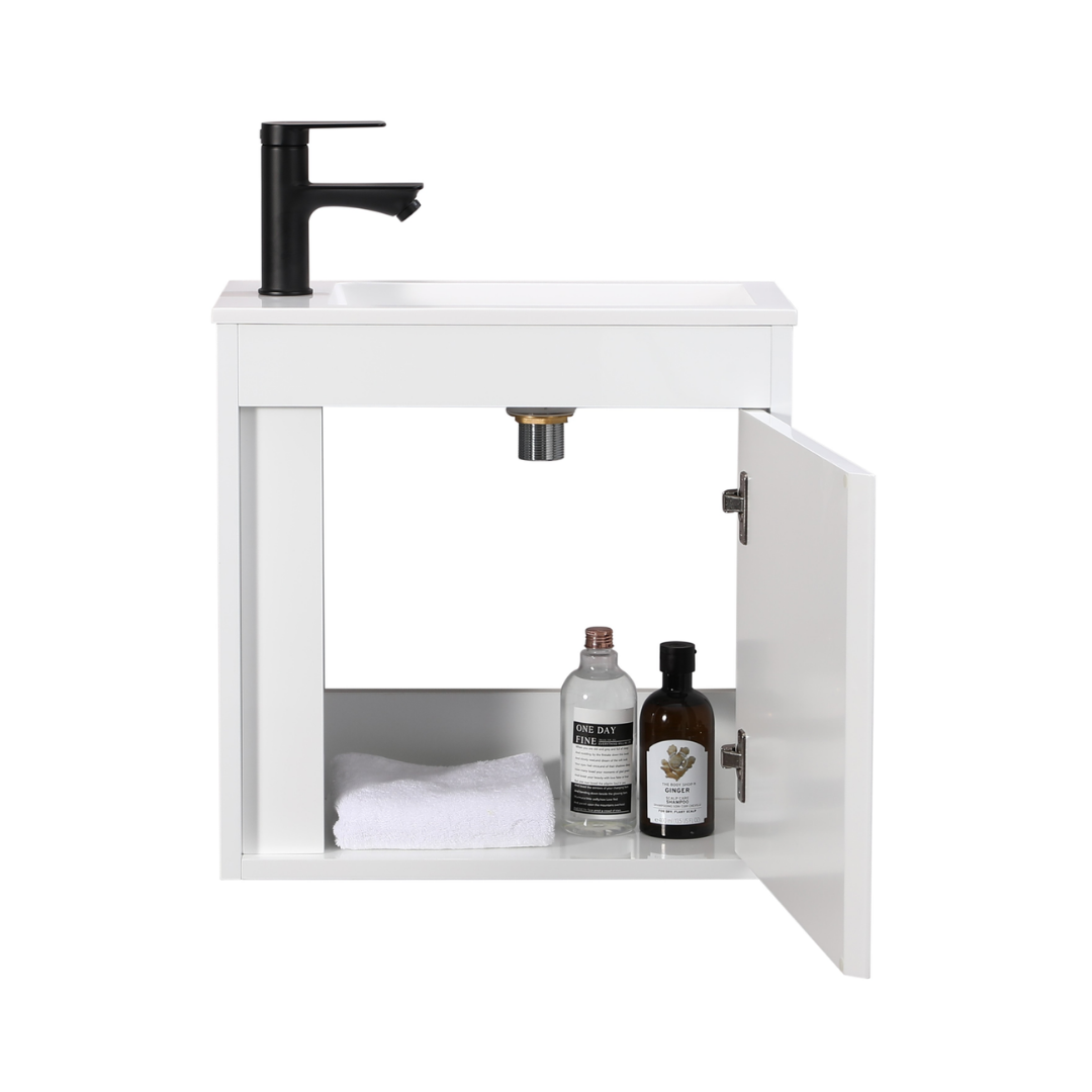 Ensemble lavabo WC invités NERO 50 cm blanc brillant