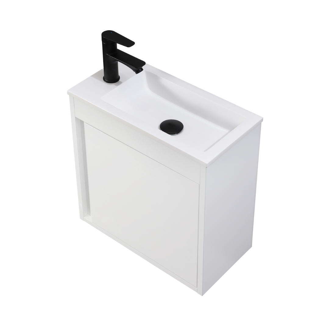 Ensemble lavabo WC invités NERO 50 cm blanc brillant