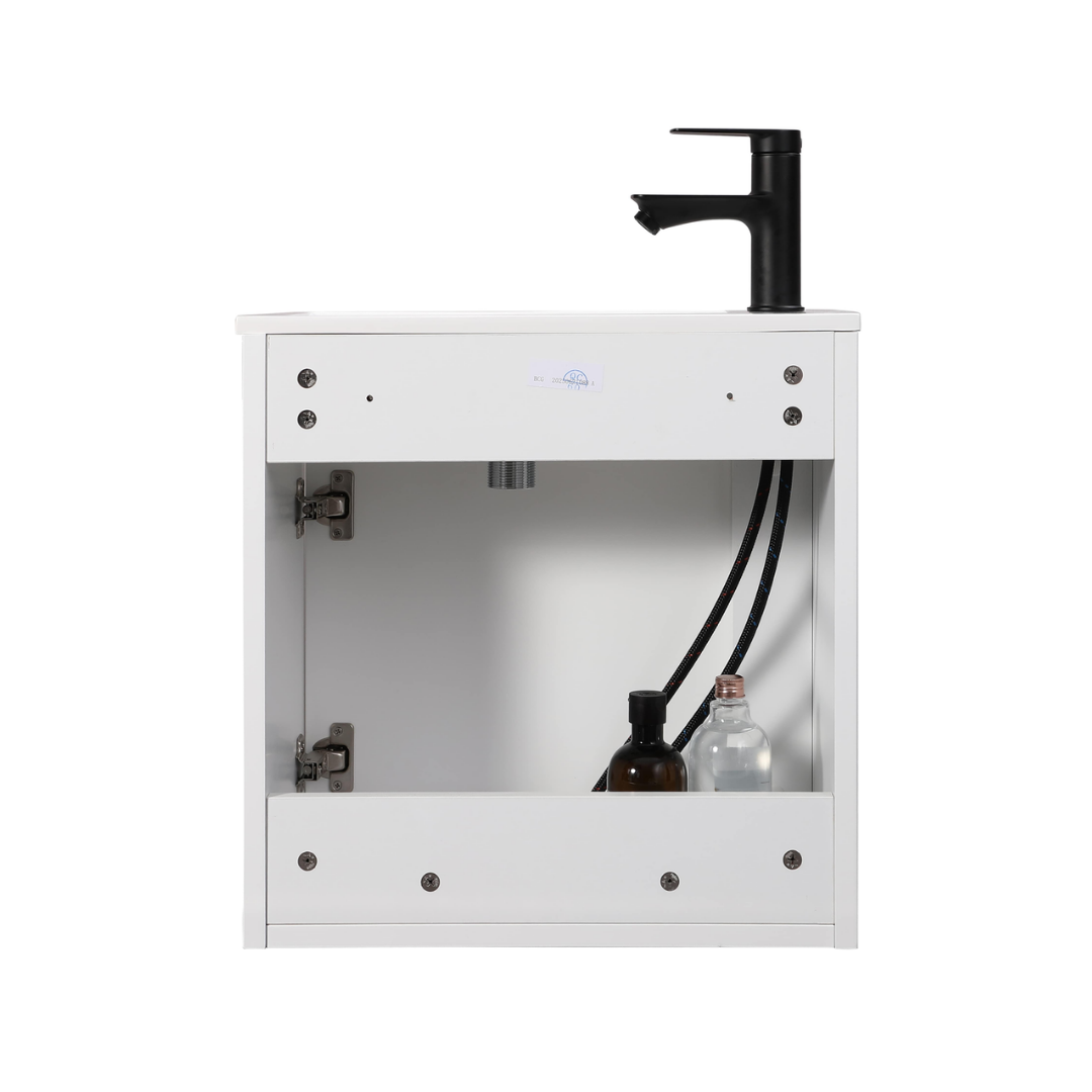 Ensemble lavabo WC invités NERO 50 cm blanc brillant