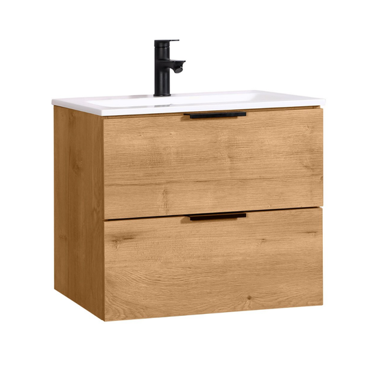 Lavabo ORLO 60cm 2 en chêne à fermeture amortie avec poignée