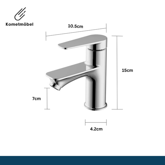 robinet de lavabo chromé, hauteur 15 cm 