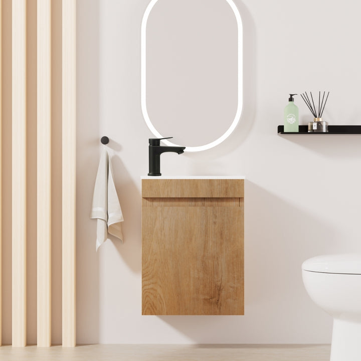 Ensemble lavabo WC invités MINO 40 cm chêne