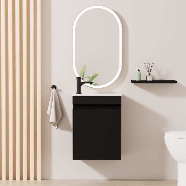 Ensemble lavabo WC invités MINO 40 cm noir