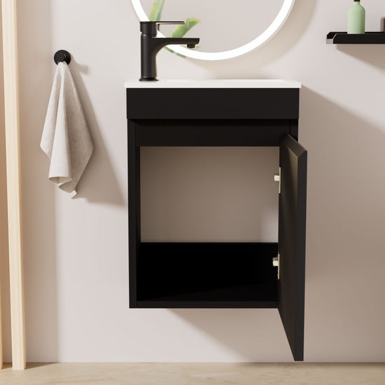 Kometmöbel Guest WC Washbasin Set 40cm Matt Black