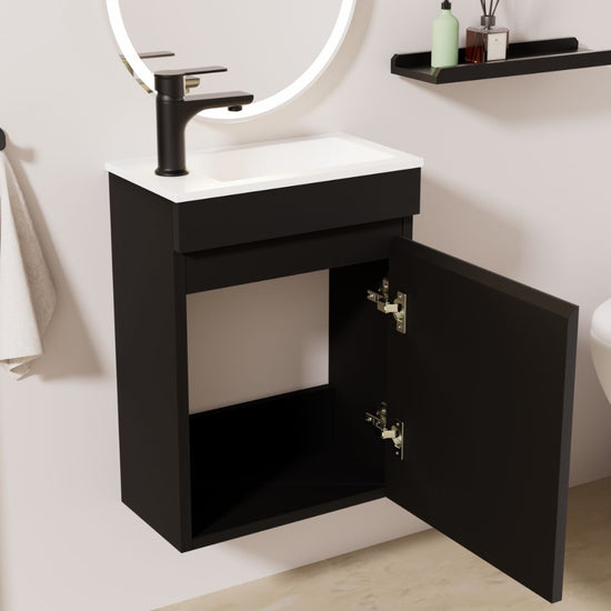 Kometmöbel Guest WC Washbasin Set 40cm Matt Black