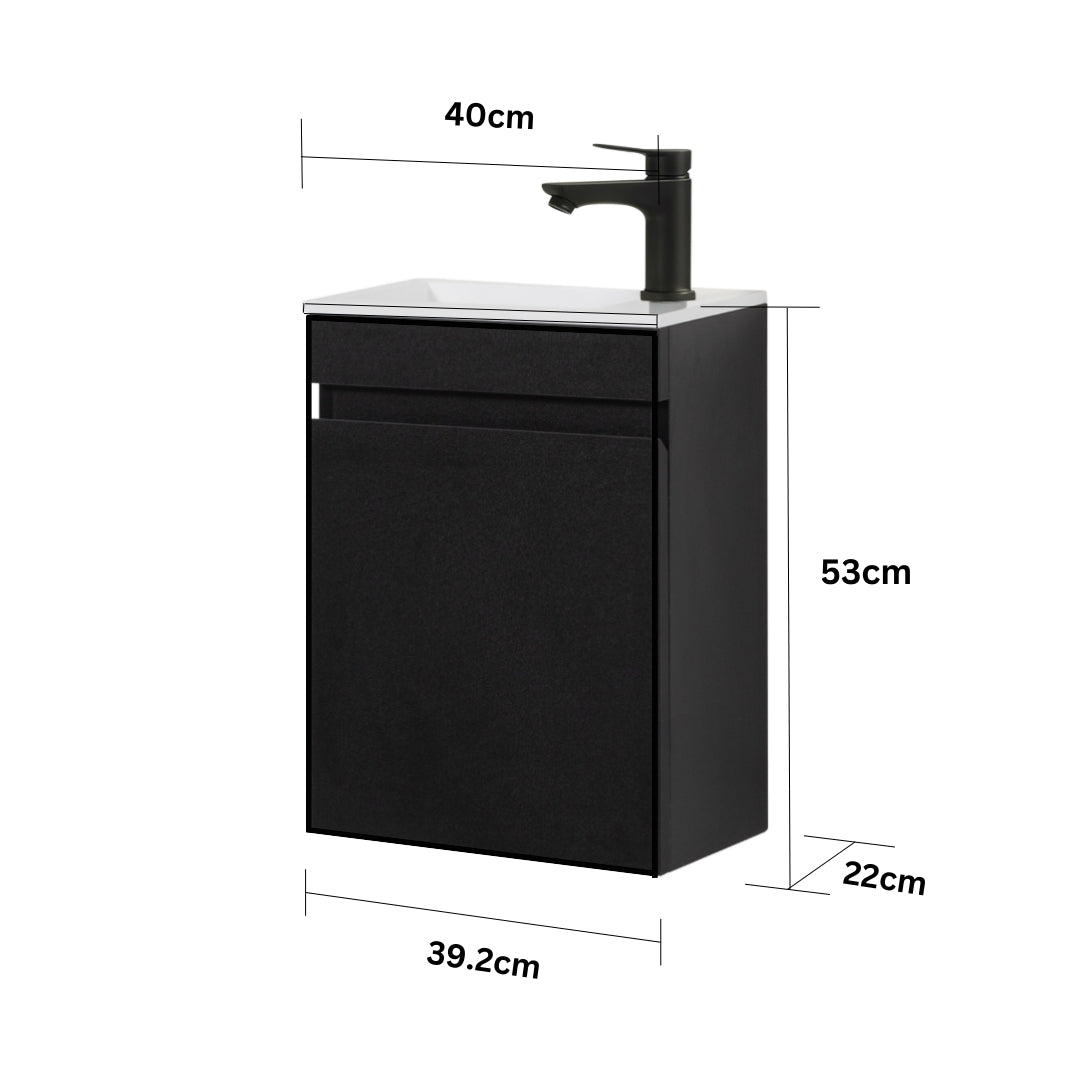 Kometmöbel Guest WC Washbasin Set 40cm Matt Black