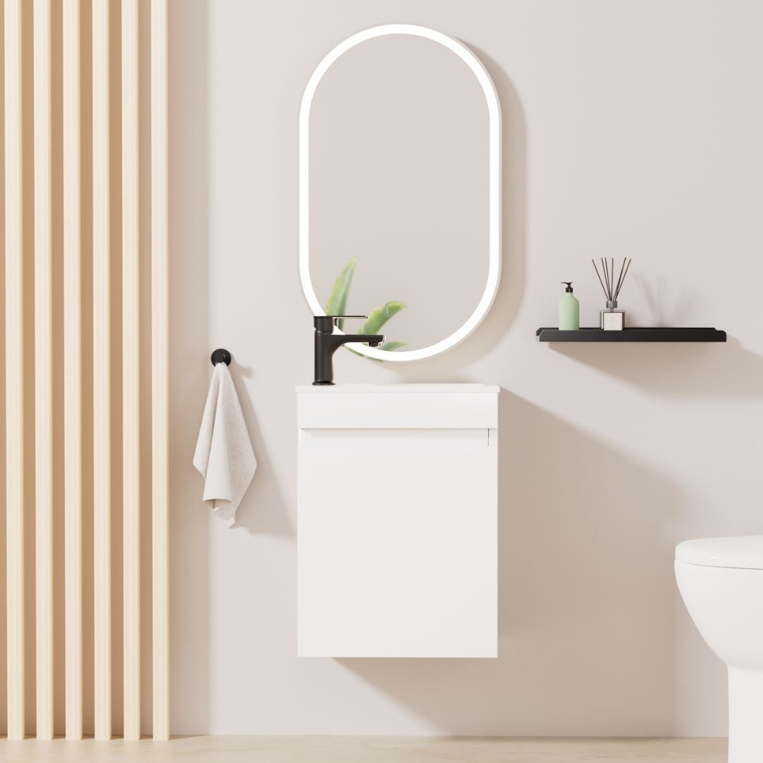 Kometmöbel Guest WC Washbasin Set 40cm High Gloss White