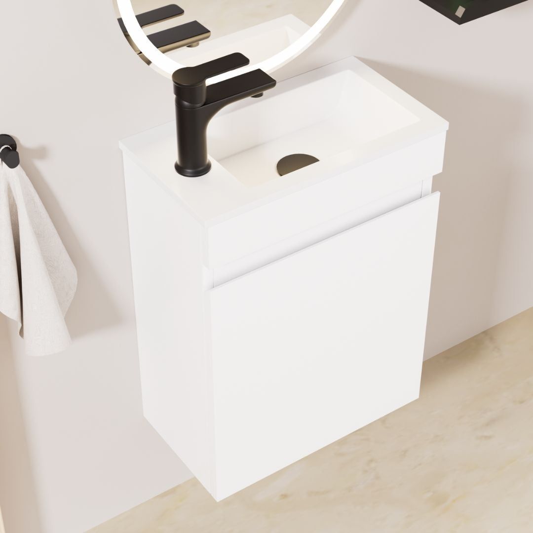 Kometmöbel Guest WC Washbasin Set 40cm High Gloss White