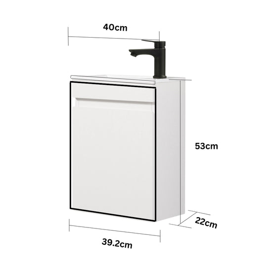 Kometmöbel Guest WC Washbasin Set 40cm High Gloss White