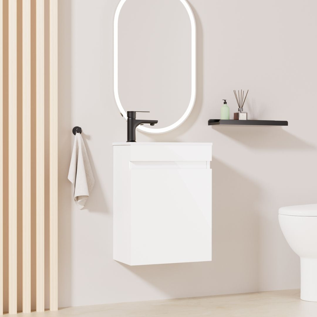 Kometmöbel Guest WC Washbasin Set 40cm High Gloss White