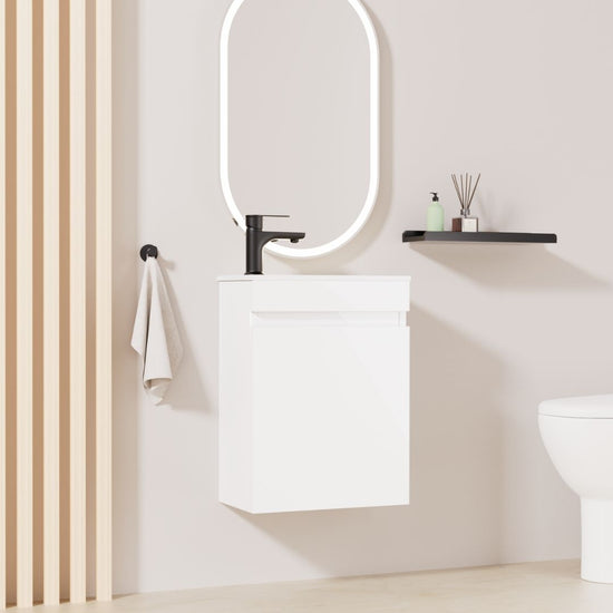 Kometmöbel Guest WC Washbasin Set 40cm High Gloss White