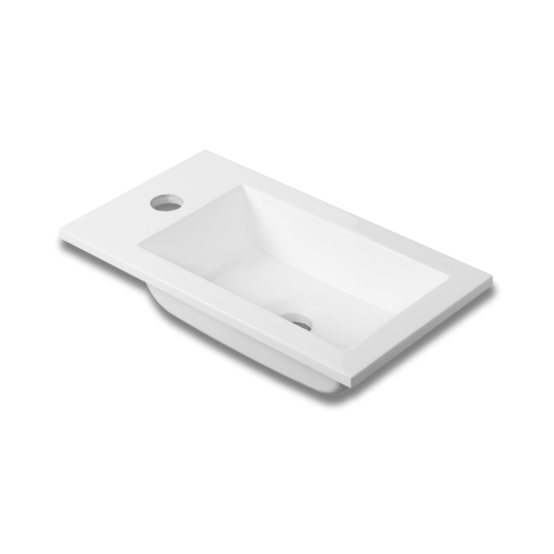 Ensemble lavabo WC invités MOLI 40 cm en chêne avec poignée