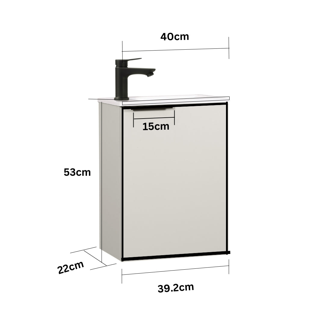 MOLI Gäste-WC Waschtisch Set 40cm Kaschmir