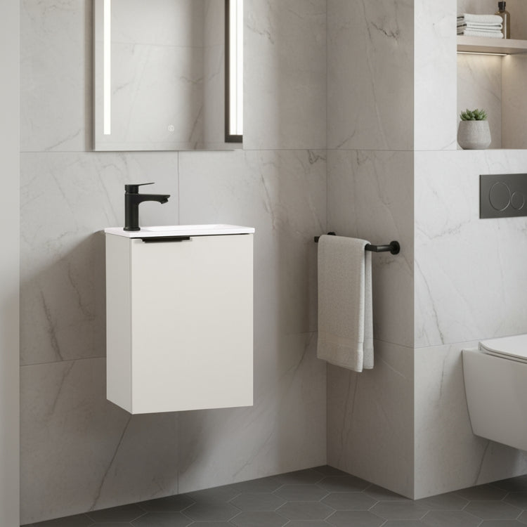 MOLI 40cm Gäste-WC Waschtisch: Klare Linienführung mit markantem Griff-Design