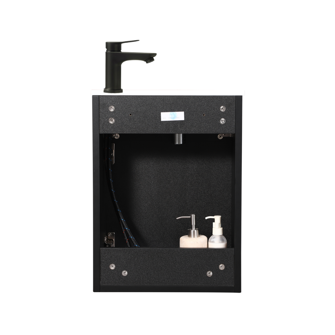 Ensemble lavabo WC invités MOLI 40 cm noir avec poignée