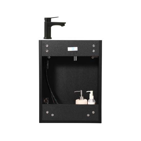 Ensemble lavabo WC invités MOLI 40 cm noir avec poignée
