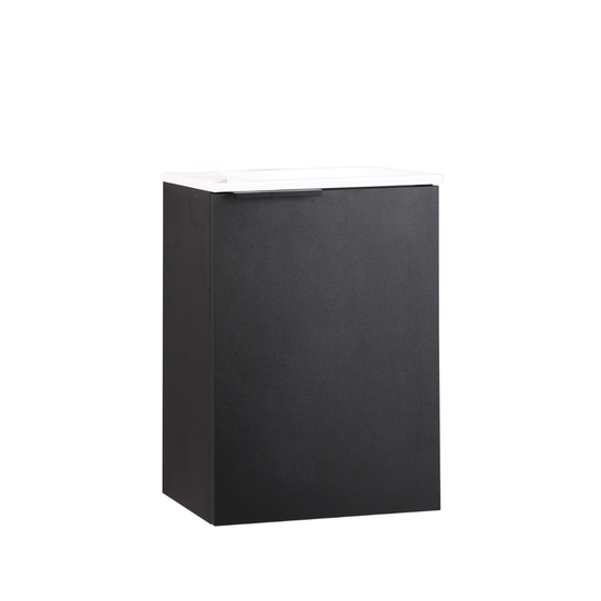Ensemble lavabo WC invités MOLI 40 cm noir avec poignée