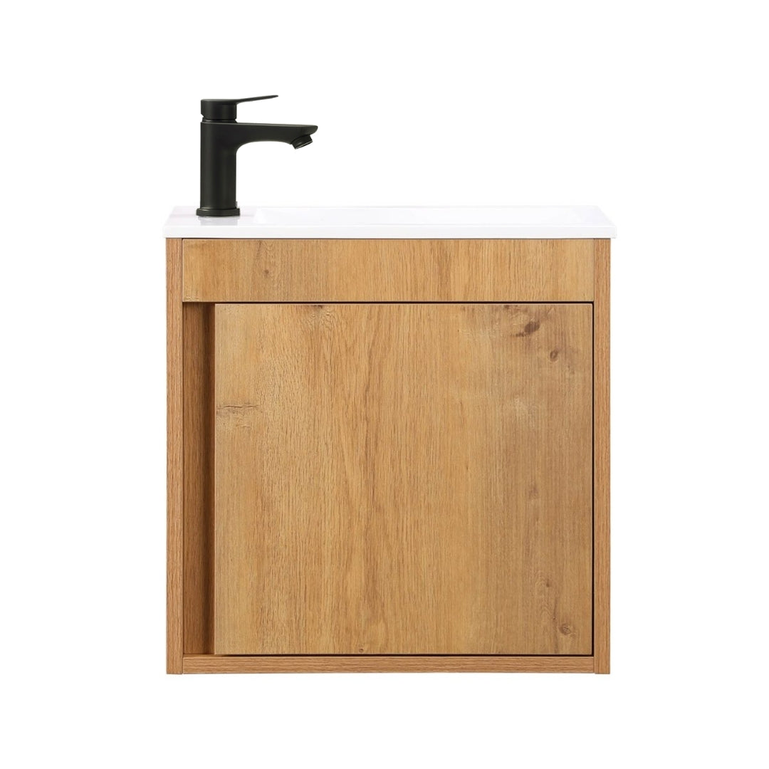 Ensemble lavabo WC invités NERO 50 cm chêne