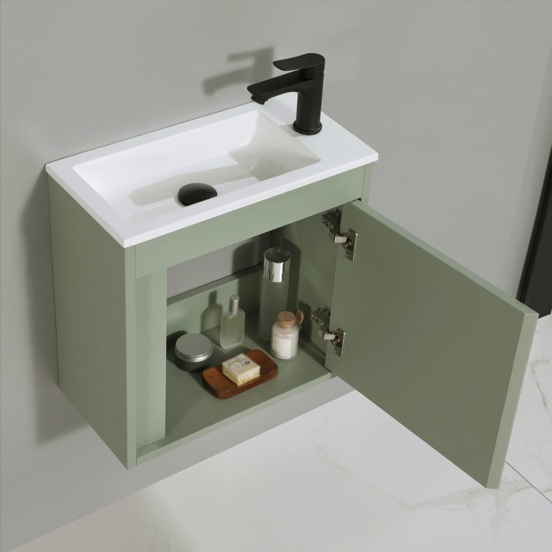 NERO Gäste-WC Waschtisch Set 50cm Grün